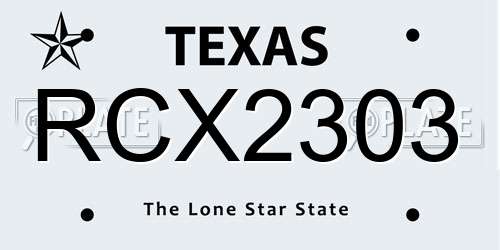 RCX2303 Texas License Plate
