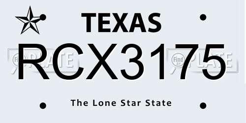 RCX3175 Texas License Plate
