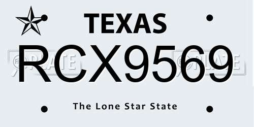 RCX9569 Texas License Plate