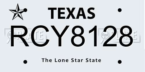RCY8128 Texas License Plate