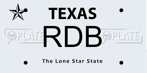RDB Texas License Plate