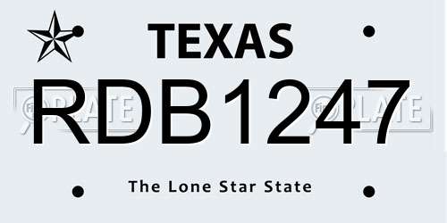 RDB1247 Texas License Plate
