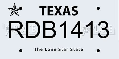 RDB1413 Texas License Plate