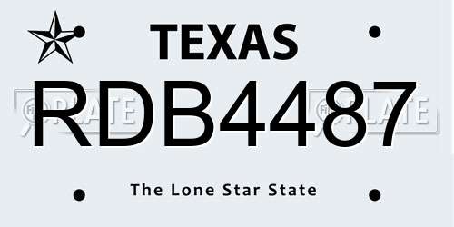 RDB4487 Texas License Plate