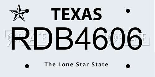 RDB4606 Texas License Plate
