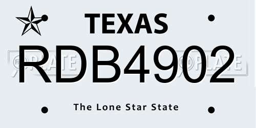 RDB4902 Texas License Plate