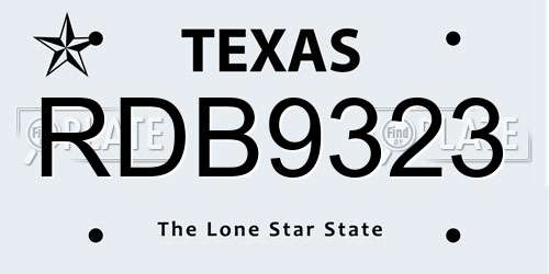 RDB9323 Texas License Plate