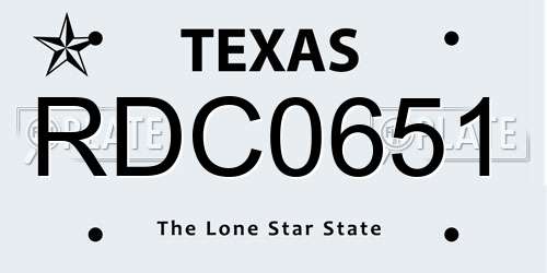 RDC0651 Texas License Plate