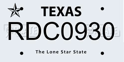 RDC0930 Texas License Plate