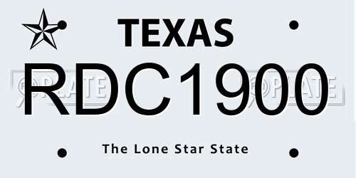 RDC1900 Texas License Plate
