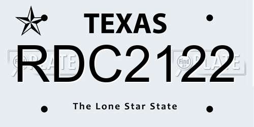 RDC2122 Texas License Plate