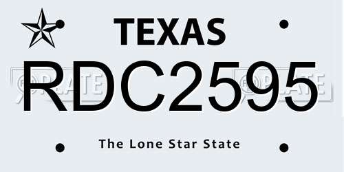 RDC2595 Texas License Plate