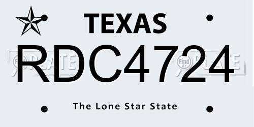 RDC4724 Texas License Plate