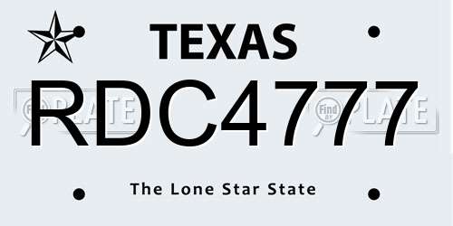 RDC4777 Texas License Plate