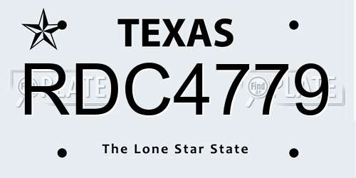 RDC4779 Texas License Plate