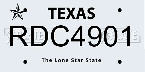 RDC4901 Texas License Plate