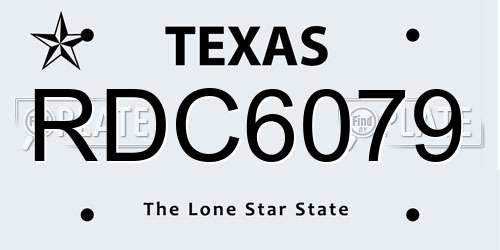 RDC6079 Texas License Plate