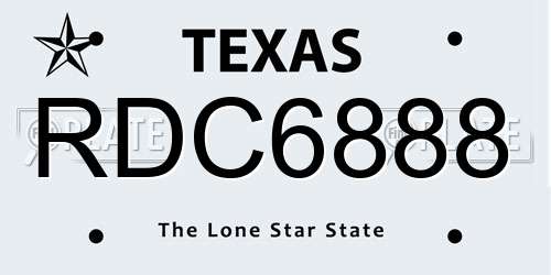 RDC6888 Texas License Plate