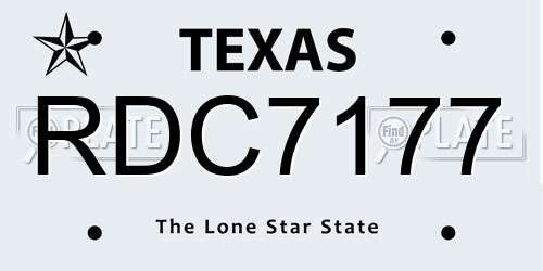 RDC7177 Texas License Plate