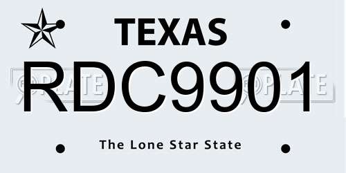 RDC9901 Texas License Plate