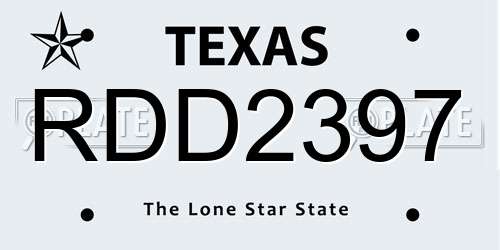 RDD2397 Texas License Plate