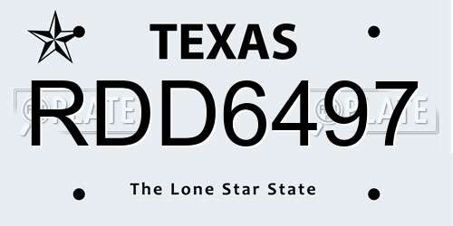 RDD6497 Texas License Plate