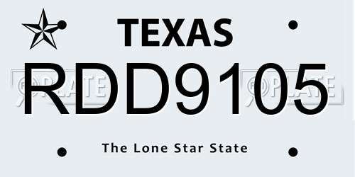 RDD9105 Texas License Plate