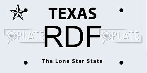 RDF Texas License Plate