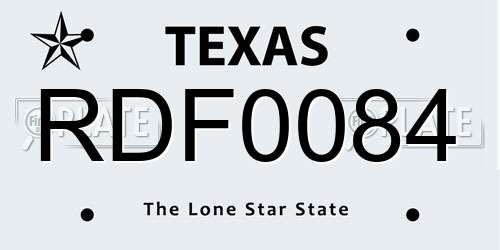 RDF0084 Texas License Plate