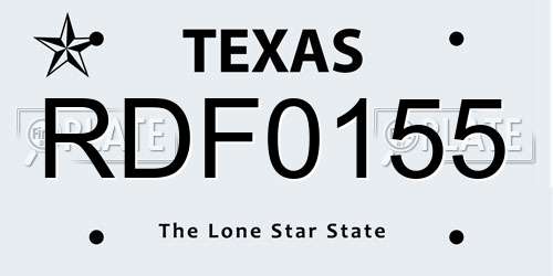 RDF0155 Texas License Plate
