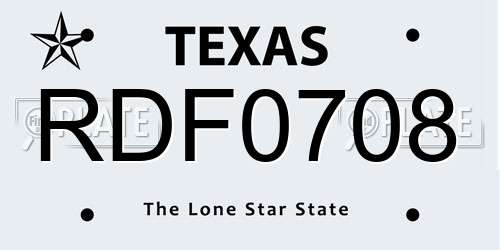 RDF0708 Texas License Plate
