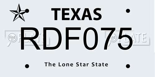 RDF075 Texas License Plate