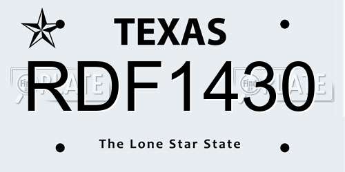RDF1430 Texas License Plate