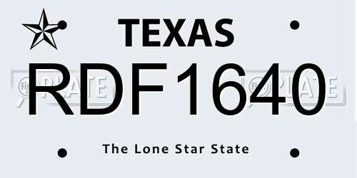 RDF1640 Texas License Plate