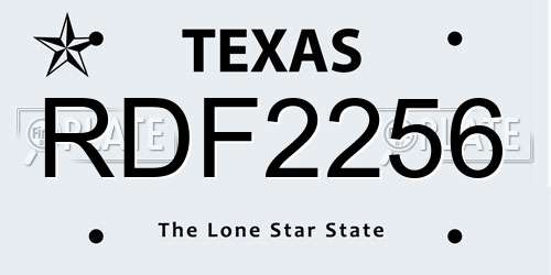 RDF2256 Texas License Plate