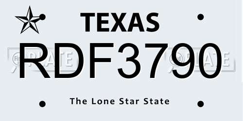 RDF3790 Texas License Plate