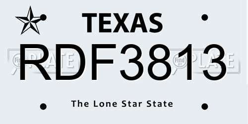 RDF3813 Texas License Plate