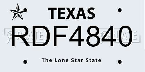RDF4840 Texas License Plate