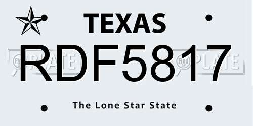 RDF5817 Texas License Plate