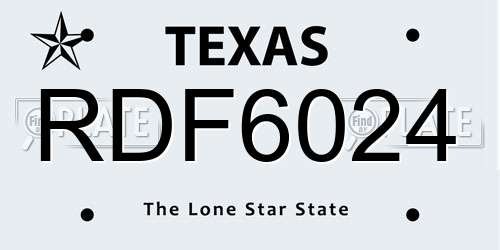 RDF6024 Texas License Plate
