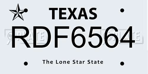 RDF6564 Texas License Plate