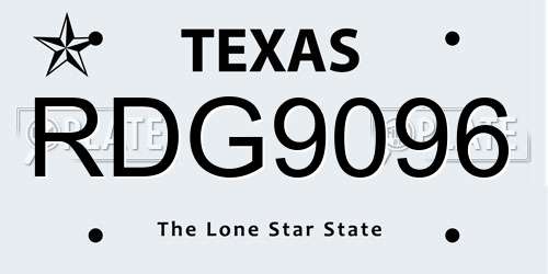 RDG9096 Texas License Plate