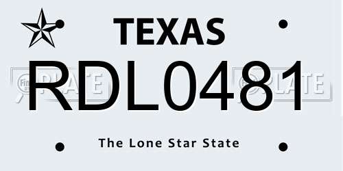 RDL0481 Texas License Plate
