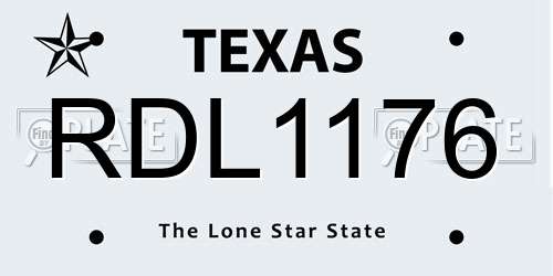 RDL1176 Texas License Plate