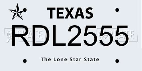 RDL2555 Texas License Plate