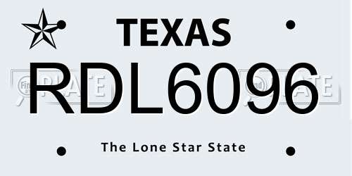 RDL6096 Texas License Plate