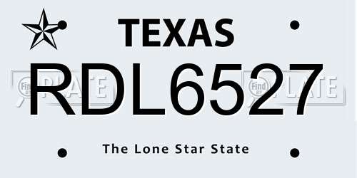 RDL6527 Texas License Plate