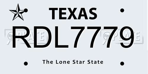 RDL7779 Texas License Plate