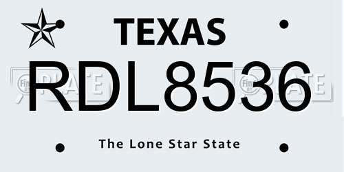 RDL8536 Texas License Plate