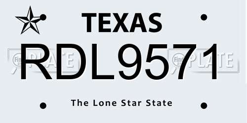 RDL9571 Texas License Plate